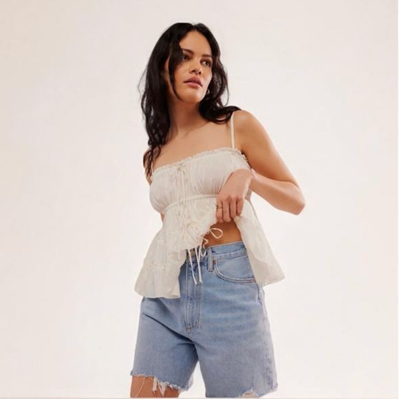 AGOLDE Stella Jean Shorts Blue Denim High Rise Frayed Distressed - Picture 3 of 12